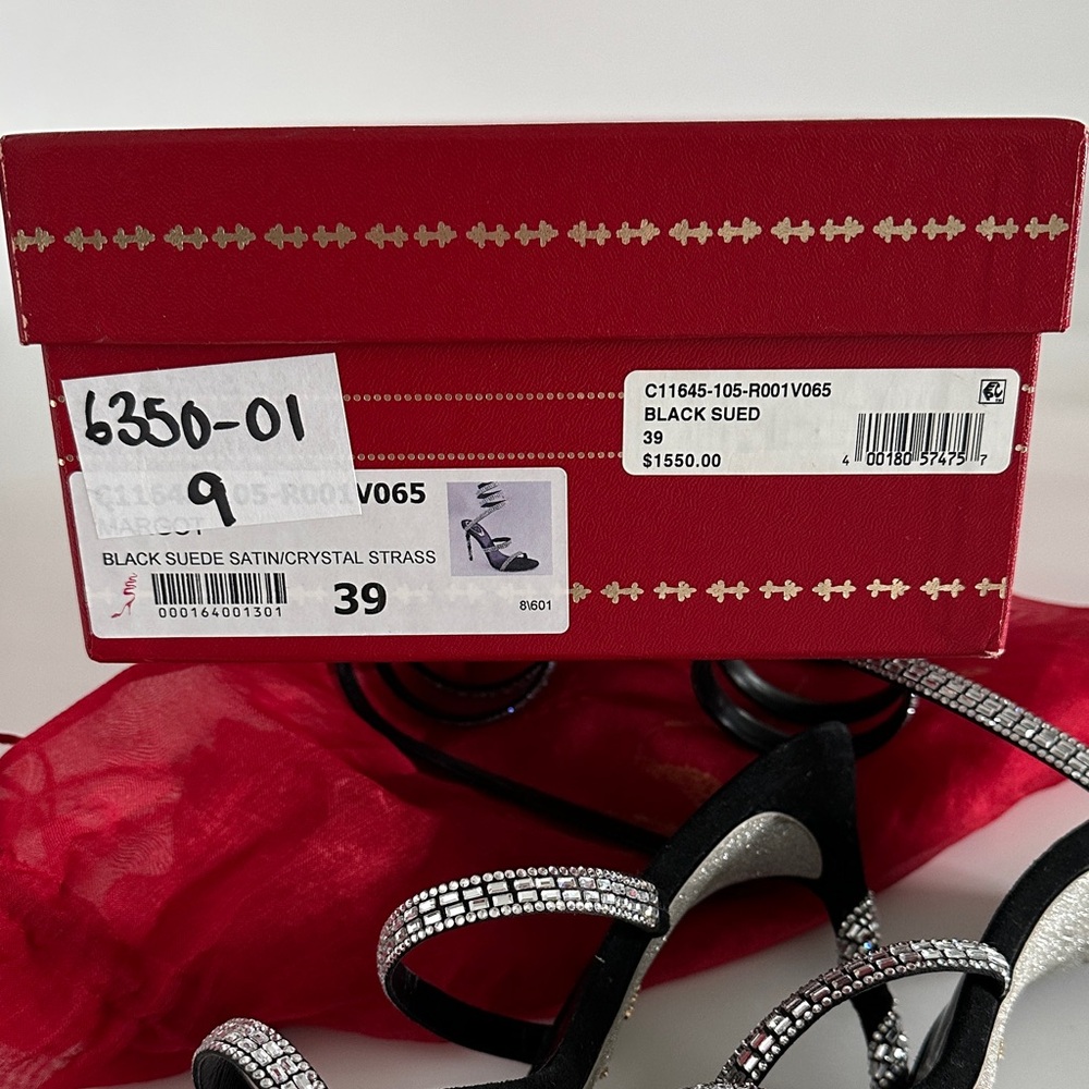 Rene Caovilla Black and Silver Strappy Heels - Picture 4 of 4